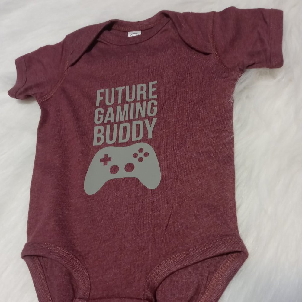 Baby Bodysuit 6-month vintage burgundy custom design